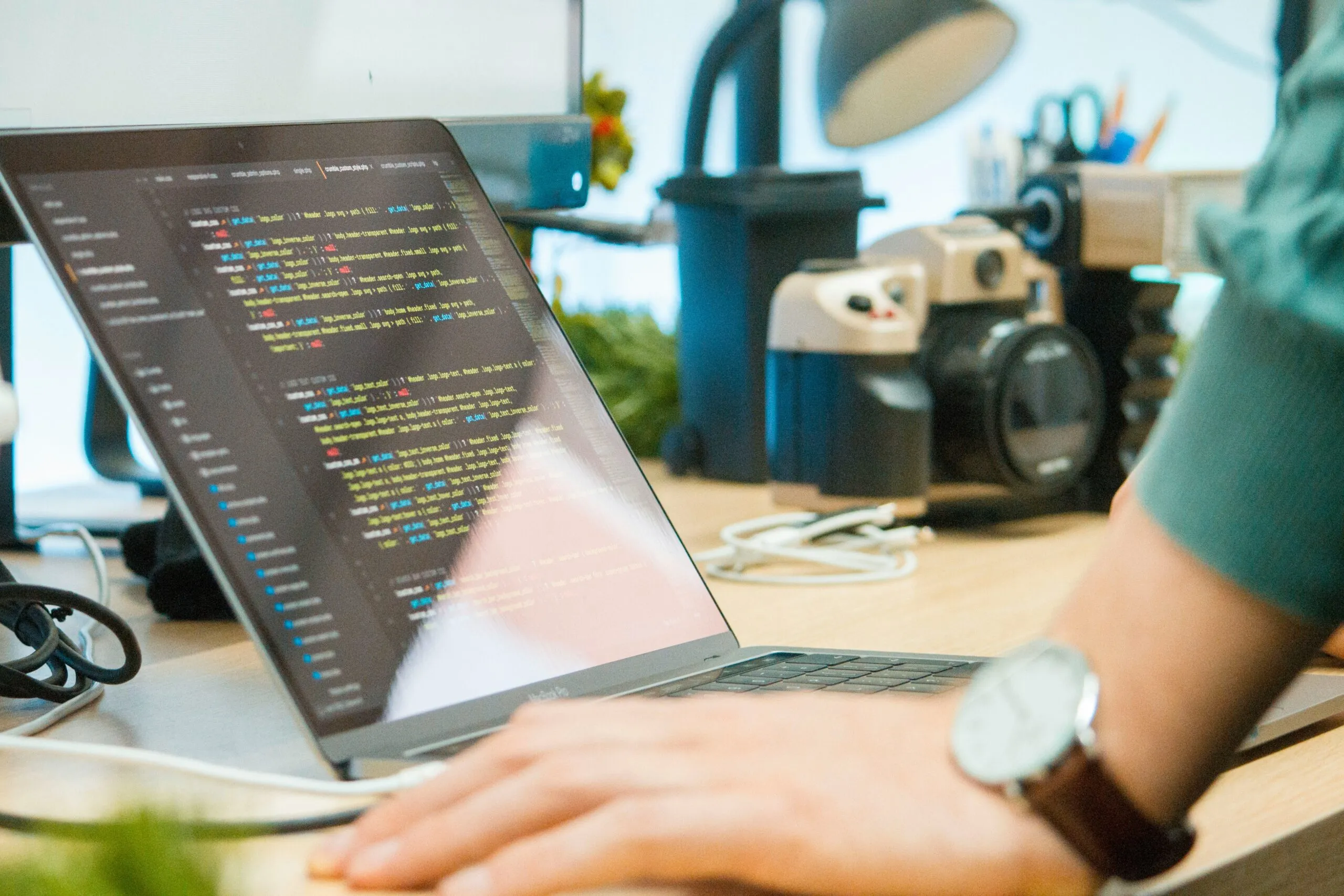 Developer working at a laptop